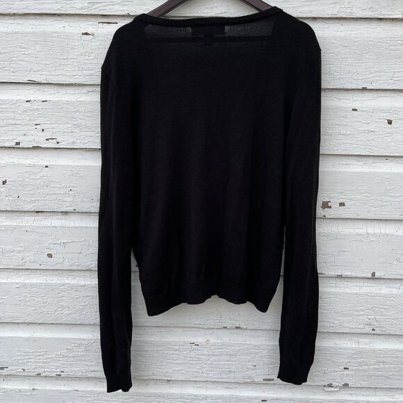 MICHAEL KORS Cotton Blend Knit Long Sleeve Black Sequin Button Up Cardigan- M - Picture 7 of 8